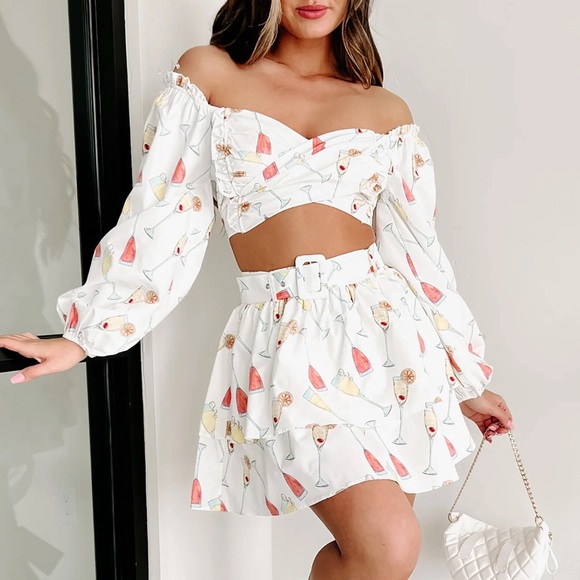 Mimosas On My Mind Two-Piece Skirt Set. - size Medium - Picture 2 of 2